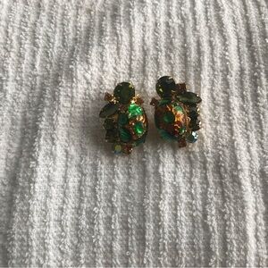 Elegant Green and Gold Earrings